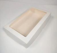 Коробка белая с окном 260х150х40 мм, хром-эрзац, Svilki