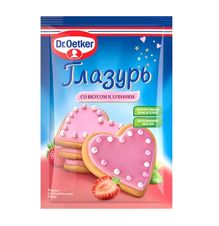 Глазурь Dr. oetker, 90 гр (клубника)