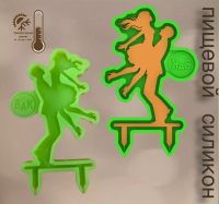 Молд силиконовый Топпер свадебная пара зел.