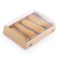 Коробка для эклеров и пирожных с прозрачным куполом 185x140x55 мм