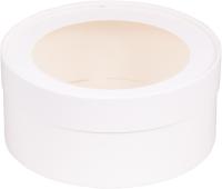 Коробка под зефир и печенье ТУБУС С ОКНОМ белая d=160мм h=70мм РУ