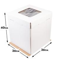 Коробка для торта 36*36*40 см, с окном