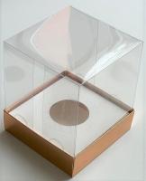 Коробка с пластиковым куполом, золотая (100х100х120 мм) РУ.