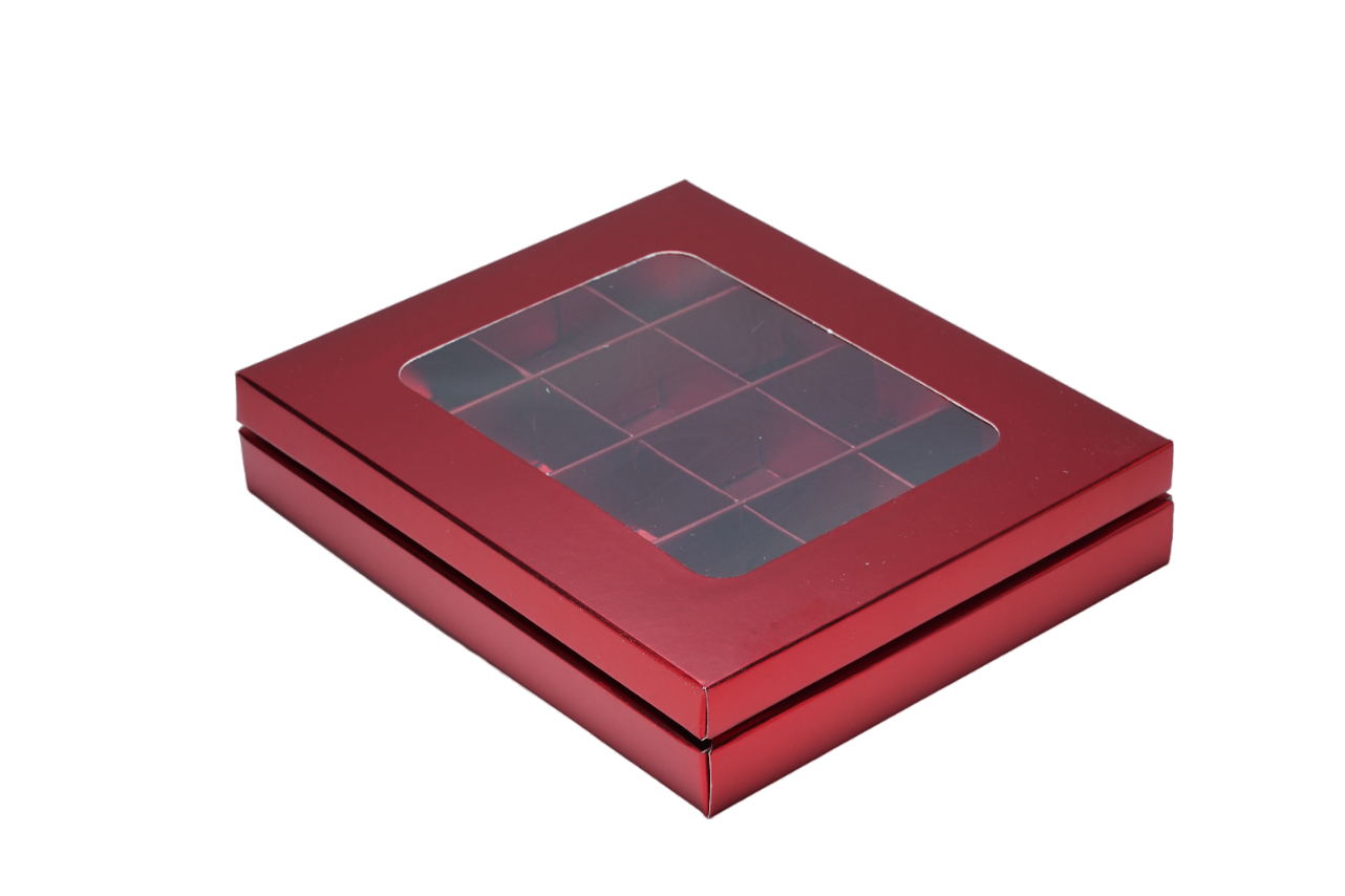 Коробка для конфет 12 шт 200х166х37 ETO. (красная)