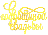 Топпер  «С годовщиной свадьбы» золотой