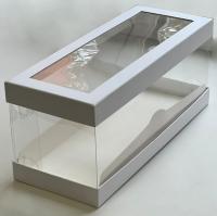 Коробка под рулет с прозрачными стенками и окном Люкс 210х110х100 мм, белая РУ.