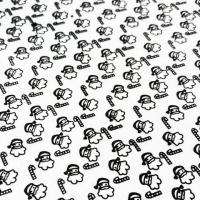 Переводные листы для шоколада Санта и трости (черный),21*30 см шокотрансфер