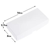 Коробка для дубайского шоколада, белая, без окна, 16*8*2,7 см