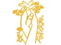 Топпер «Силуэт рука в руке» золотой