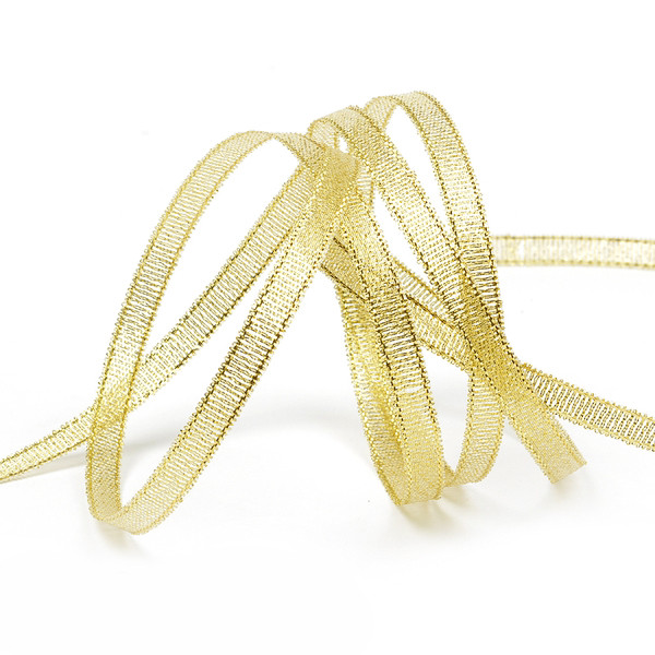 Лента парчовая, 22 метра, цвет золото  (6 мм)