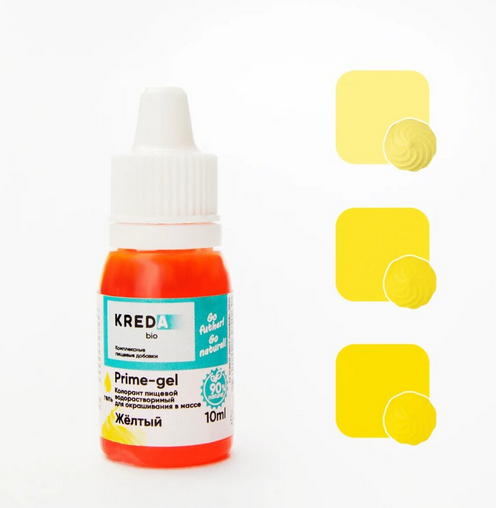Краситель гелевый Prime-gel, водорастворимый KREDA Bio, 10 мл (желтый)