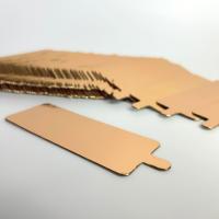 Подложка для торта прямоугольная с ручкой, золотая 6,5*10 см (Толщина 0,9 мм) РУ.