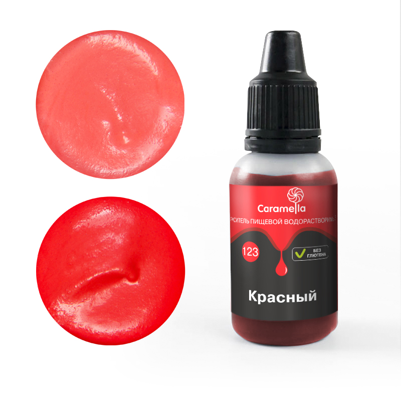 Краситель гелевый водорастворимый Caramella, 20 г (красный)