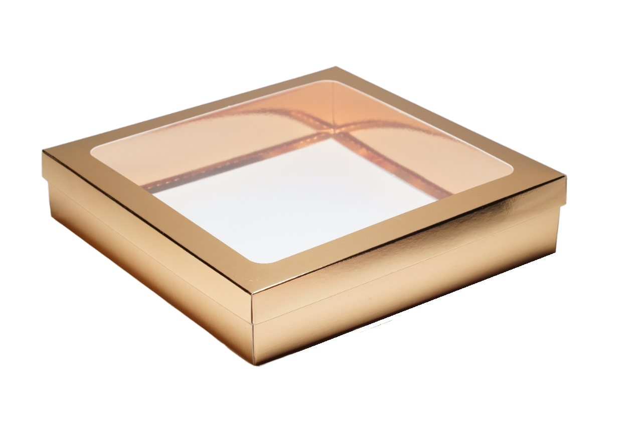 Коробка для печенья и пряников 200х200х40 мм. ETO. (золото)