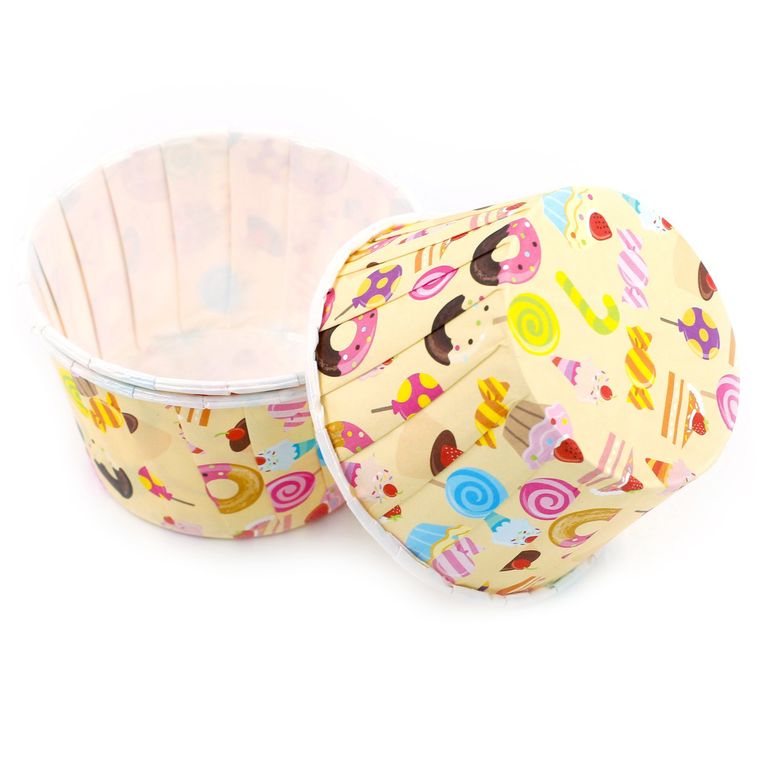 Форма бумажная "Маффин" 50х40 мм с ламинацией, 25 штук (сладости)