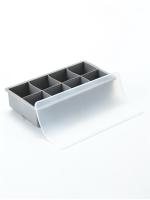 Форма для льда с крышкой «Заготовка», 8 ячеек, 22×11.5×5 см, силикон, серая