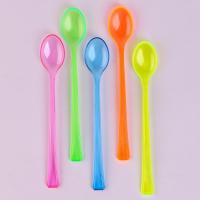 Ложки пластиковые, в наборе 12 штук, прозрачные цветные