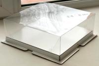 Коробка для торта 260х260х150 мм ПРЕМИУМ с пьедесталом, белая РУ.