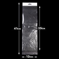 Пакетик (конверт) прозрачный с клейкой полоской и европодвесом 12*35 см