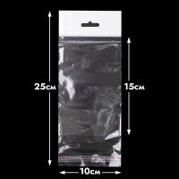 Пакетик (конверт) прозрачный с клейкой полоской и европодвесом 10*16 см