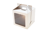 Короб под кулич, бенто, белый 160х160х200 мм, гофрокартон ETO