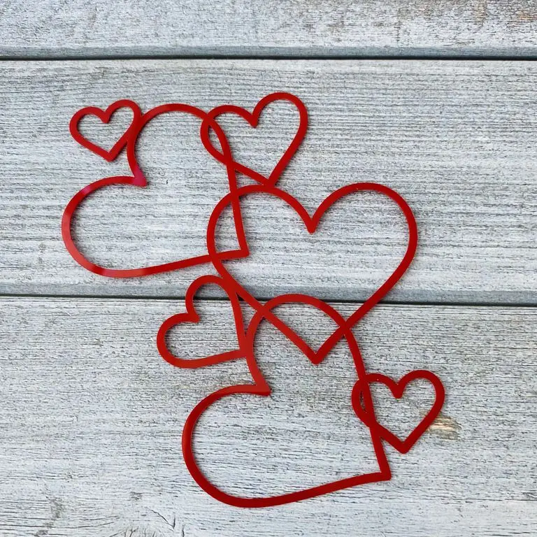 Украшение для торта «Сквозные сердца» (красное)