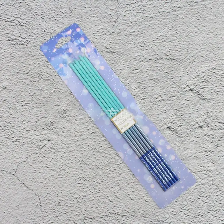 Набор свечей для торта «Перламутр» (градиент) 16 см, 6 шт  (голубой)