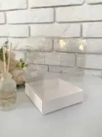 Коробка прозрачная для десерта 100х100х140, белая