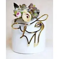 Украшение для торта «Девушка в шляпе», цвет золото