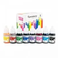 Набор гелевых водорастворимых пищевых красителей Тортомания 10 мл, 8 цветов