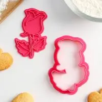 Вырубка пластиковая «Роза», 7,5×5,5 см, штамп