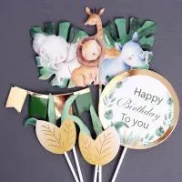 Набор топперов «С днём рождения», сафари, в наборе 5 штук