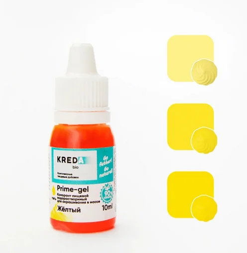 Краситель гелевый Prime-gel, водорастворимый KREDA Bio, 10 мл (желтый)