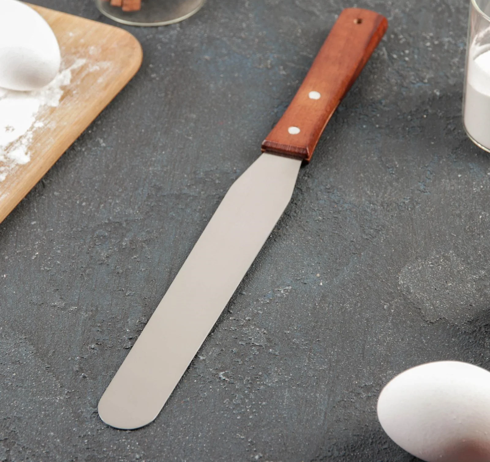 Лопатка-палетка с деревянной ручкой, прямая (32 см)