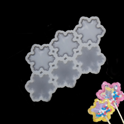 Силиконовая форма для леденцов «Снежинки погремушки 3 в 1»