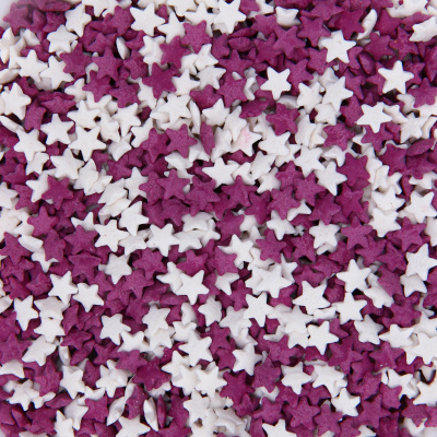 Посыпка кондитерская Звездочки (белые, фиолетовые)