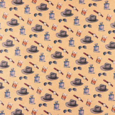 Бумага упаковочная крафтовая «Шляпы», 50 х 70 см