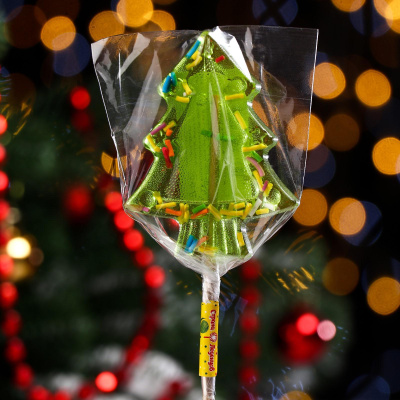 Карамель на палочке "Сказка", зеленая, 30 г