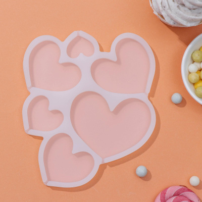 Форма для леденцов «Сердечки», 6 ячеек, 16×14×0,7 см, цвет белый