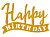 Топпер для торта боковой «Happy Birthday », золото