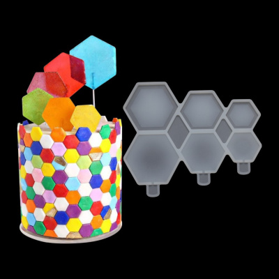 Силиконовая форма для леденцов «Мозаика погремушки 3 в 1»