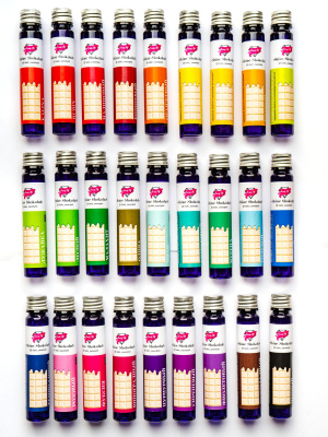 Краситель жидкий,пищевой, жирорастворим SHINE SHOKOLADE» MIX набор, 27 цветов