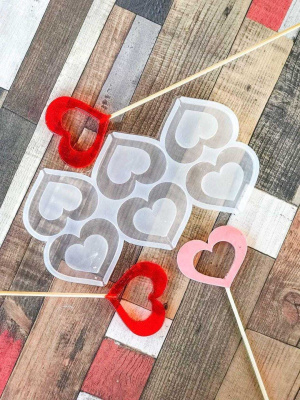 Силиконовая форма для леденцов «Двойное сердце» SM