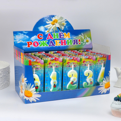 Свечи для торта цифры &quot;Ромашка&quot; 
