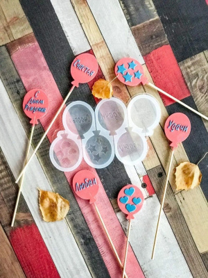 Силиконовая форма для леденцов «Шарики с пожеланиями» SM