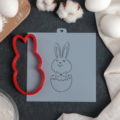 Трафарет + форма "Кролик в яйце" Любимова (Lubimova) 