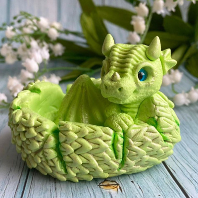 Молд силиконовый 3D Дракон 10 зел.