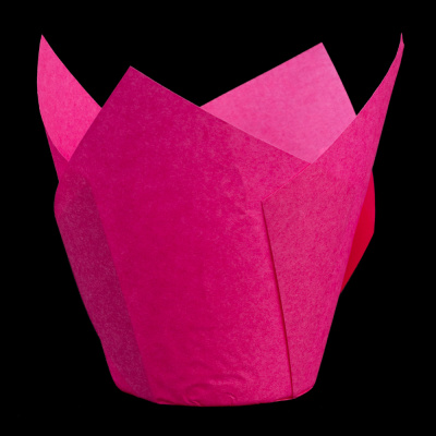 Форма бумажная "Тюльпан" 50*80 мм, фуксия