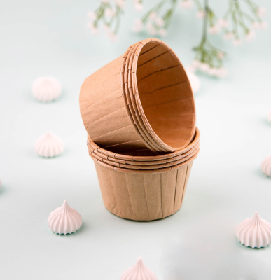 Форма бумажная "Маффин" 50*40 мм с ламинацией (Крафт)