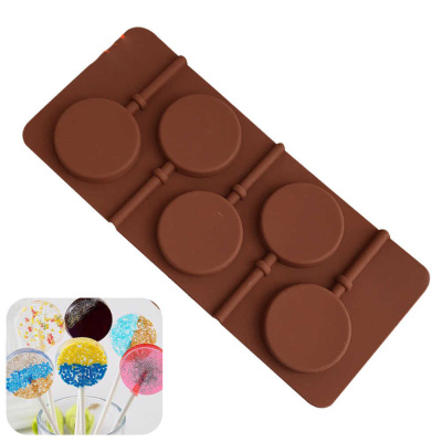 Силиконовая форма «Леденцы круглые 5 см» 5 ячеек